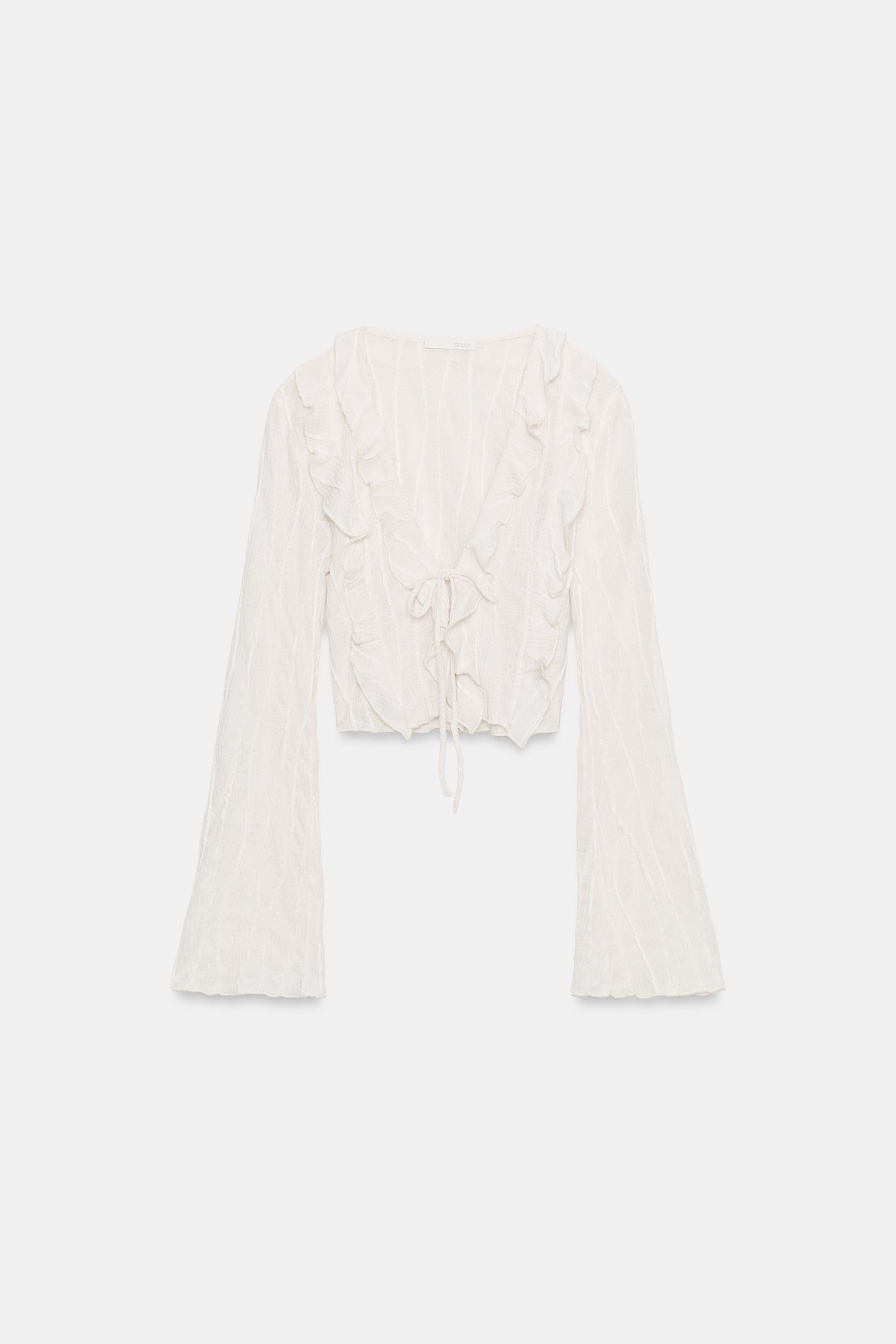 RUFFLED TIE TOP